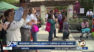 Neighbors celebrate nightly curfew at local parks