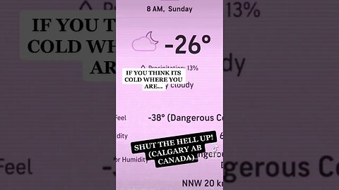 If you think it’s COLD where you are… STFU !