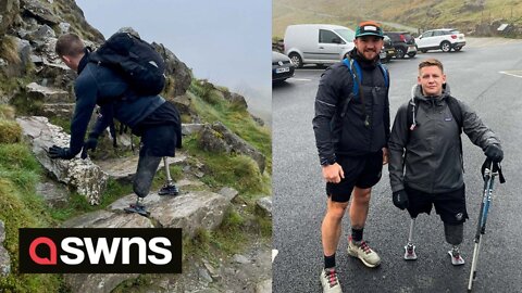 Double-amputee veteran who was blown up in Afghanistan climbed Mount Snowdon on his prosthetic limbs