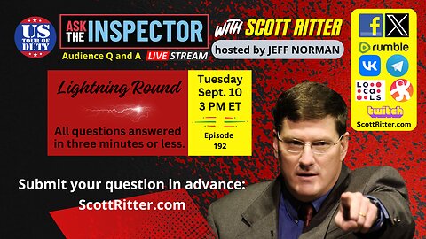 Ask the Inspector Ep. 192 (streams live on September 10 at 3 PM ET)