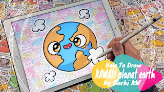 how to draw kawaii planet earth doodles by garbi kw