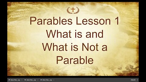 Lesson 1 on Parables of Jesus by Irv Risch