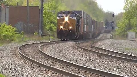 CSX I008 Intermodal Double-Stack Train with NS Power From Berea, Ohio May 6, 2023