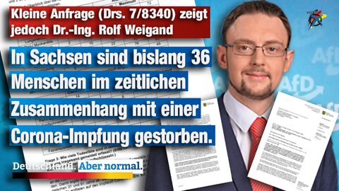 Meine Kleine Anfrage (Drs. 7/8340) zeigt Dr.-Ing. Rolf Weigand, AfD