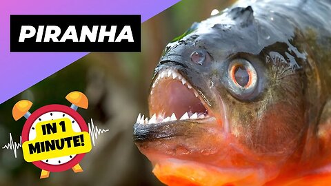 Piranha - In 1 Minute! 🤬 The Most Aggressive Fish! | 1 Minute Animals
