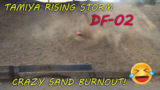 Tamiya Rising Storm DF-02 Crazy Sand Burnout! lol