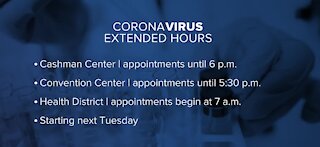 Extended hours for COVID-19 vaccination sites