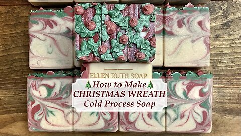 How to Make 📯CHRISTMAS WREATH📯 CP Soap w/ Hanger Swirl & Frosting Piping | Ellen Ruth Soap