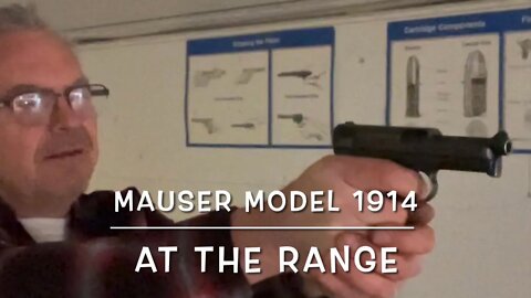 Mauser model 1914 32 acp semi auto pistol ww1 german military issue. At the range