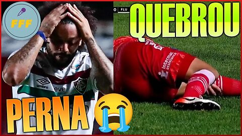 Marcelo do Fluminense, quebra a perna de jogador do Argentino Juniors em partida da Libertadores