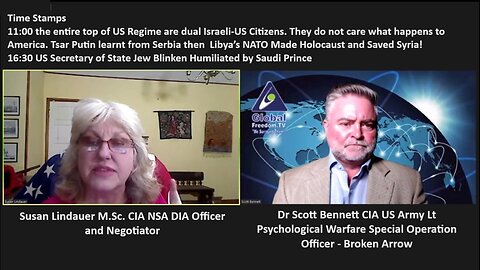Bennett CIA w/ Lindauer CIA: Top of US Regime Are Israelis. Jew Blinken Humiliated by Saudi Prince
