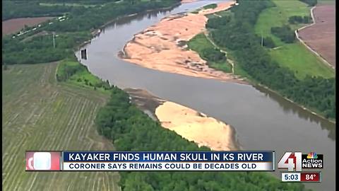 Kayaker discovers skull near Kansas River; likely been in river for decades