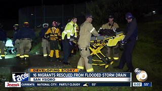 16 migrants rescued from flooded storm drain