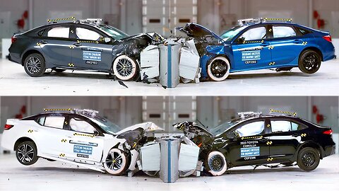 Crash Test 5 Compact Cars - Honda Civic, Toyota Corolla , Subaru Crosstrek, Kia Forte, Nissan Sentra