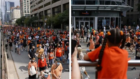 Thousands Of People In Orange Marched Through Downtown Toronto On Canada Day (PHOTOS)