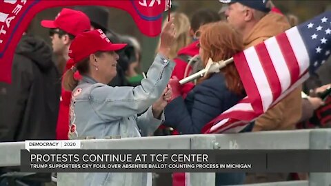 Protests continue at TCF Center in Detroit