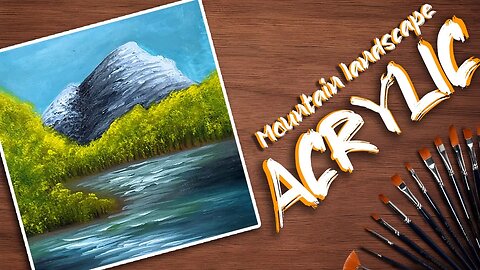 Acrylic Painting Mountain Landscape Tutorial | Step by Step