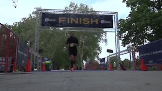 Runners tackle a marathon in the Runtastic Bogus event in Boise