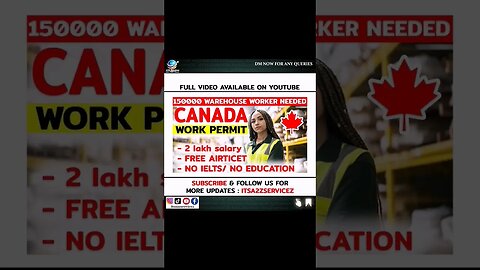 😱 canada work permit 2023 | Warehouse jobs in canada #ytshorts #shorts #canadaworkpermitvisa #canada