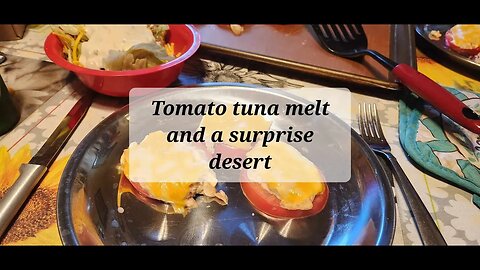 Tomato tuna melt and surprise desert