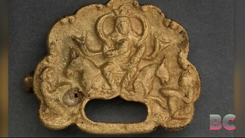 1,500-year-old gold buckles depicting ruler ‘sitting on a throne’ discovered in Kazakhstan