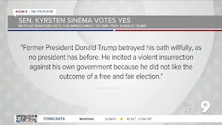 Sinema, Kelly vote to convict Trump in impeachment trial