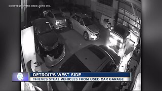 Thieves steal vehicles from used car garage in Detroit