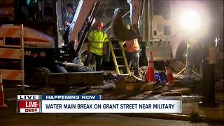 Crews working to fix water main break on Grant Street