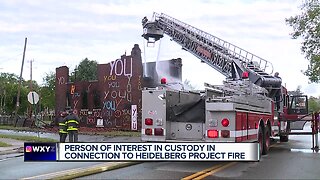 Crews battle fire at building in Detroit's Heidelberg Project