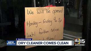 San Tan Cleaners will stay open for customers to retrieve items