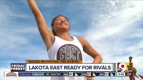 Lakota East cheerleaders prepare for game against Lakota West