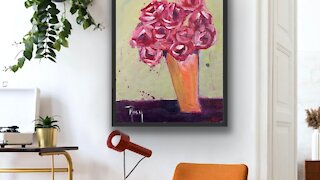 Modern Abstract Roses Painting