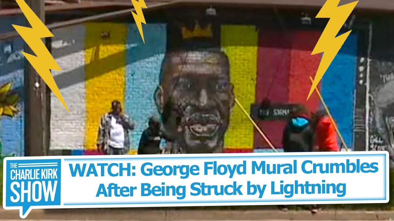 Watch George Floyd Mural Crumbles After Being Struck By Lightning