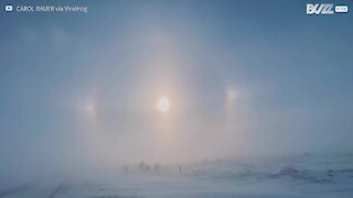 Un sublime halo solaire filmé au Minnesota