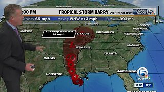 UPDATE: Tropical Storm Barry heads toward Louisiana with 65 mph winds, expected to be hurricane by landfall