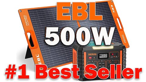 EBL 500W Portable Power Station Solar Generator & Panel for Home Backup Emergency RV Outdoor Camping