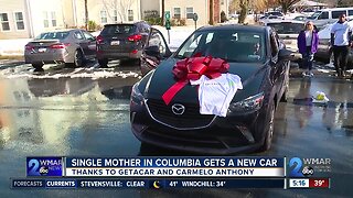 Single mother in Columbia gets a new car thanks to Gettacar and Carmelo Anthony