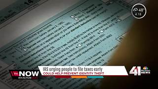 IRS urging people to file taxes early, partly to decrease risk of identity theft