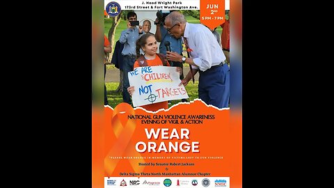 The #WearOrange Event Inside J.Hood Weight Park 173rd Fort Washington Ave 6/2/23 Senator Jackson
