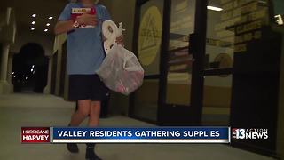 Valley residents gathering supplies for victim's of Harvey