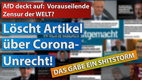 AfD deckt auf: Vorauseilende Zensur der WELT?