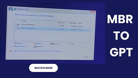 How to Convert MBR to GPT During Windows 10/8/7 Installation | 2024