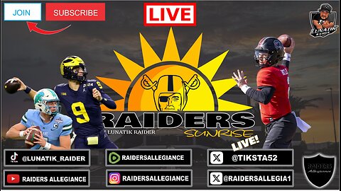 #RAIDERS SUNRISE LIVE! W/ LUNATIK RAIDER #JJ #MCCARTHY #MICHAEL #PRATT #SPENCE #RATTLER