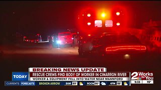 Rescue crews find body of worker in Cimarron River