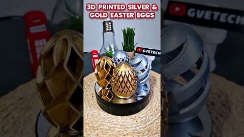 Silver and Gold Easter Eggs, 3D Printed. Happy Easter! #shorts #eastereggs #Easter #resurrection