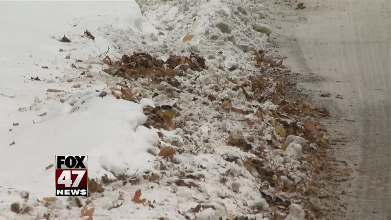 Snow, ice slow down leaf removal
