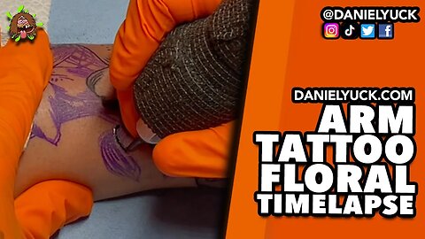 Floral Arm Tattoo Fast Timelapse