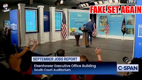 Joe Biden Shuffles Away From Fake Whitehouse Set After Bragging About Poor Jobs Numbers- Psaki Spins