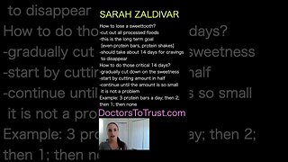DR SARAH ZALDIVAR How to lose a sweet tooth!
