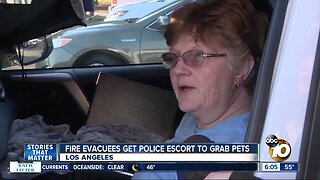 L.A. fire evacuees get police escort to grab pets